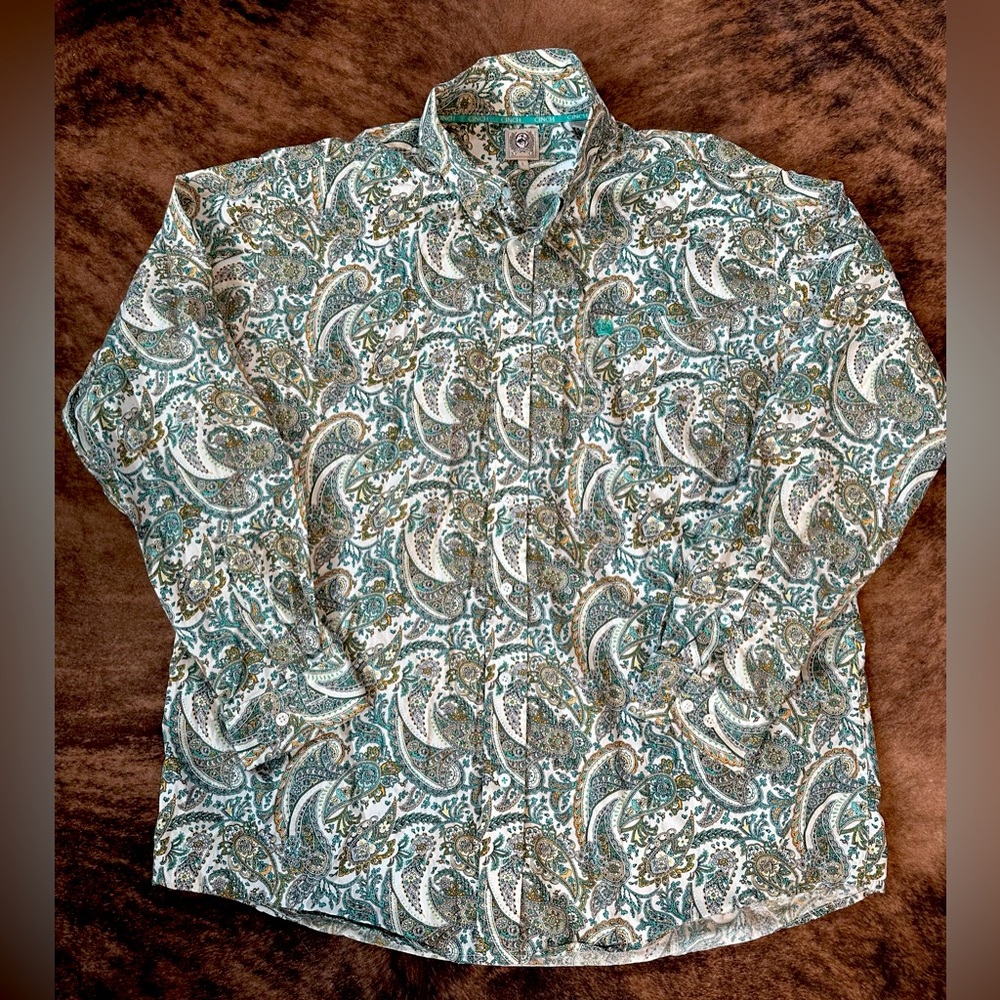 Cinch Paisley Button Down - Size L